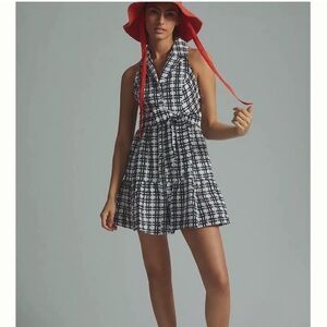 Maeve Black and White Plaid dress